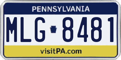 PA license plate MLG8481