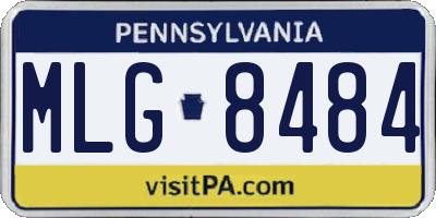 PA license plate MLG8484