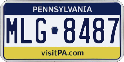 PA license plate MLG8487