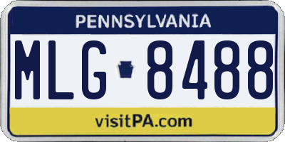 PA license plate MLG8488