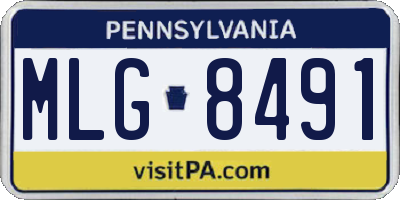 PA license plate MLG8491