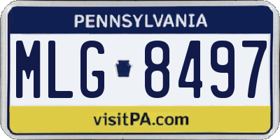 PA license plate MLG8497