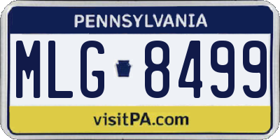 PA license plate MLG8499