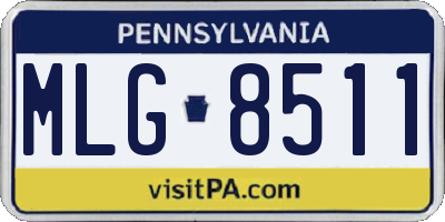 PA license plate MLG8511