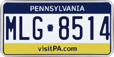 PA license plate MLG8514