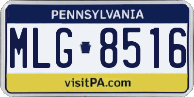 PA license plate MLG8516