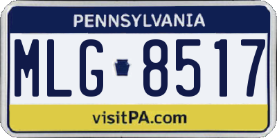 PA license plate MLG8517