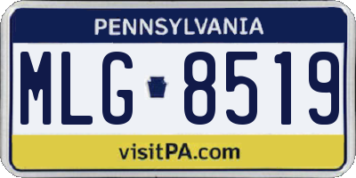 PA license plate MLG8519