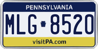 PA license plate MLG8520