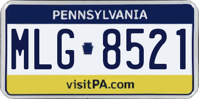 PA license plate MLG8521