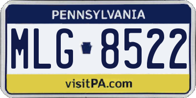 PA license plate MLG8522