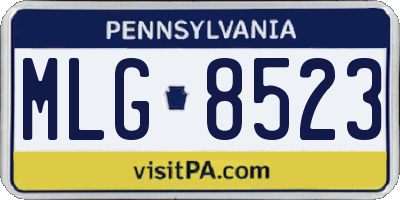 PA license plate MLG8523