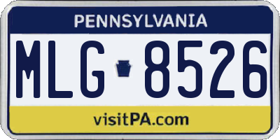 PA license plate MLG8526