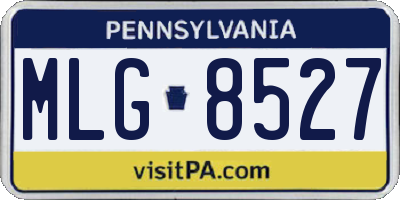 PA license plate MLG8527