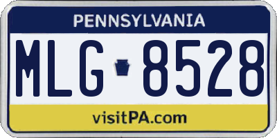 PA license plate MLG8528