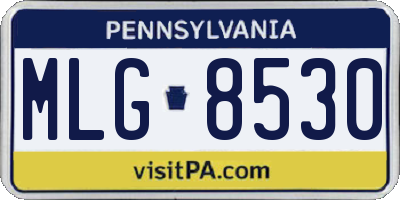 PA license plate MLG8530