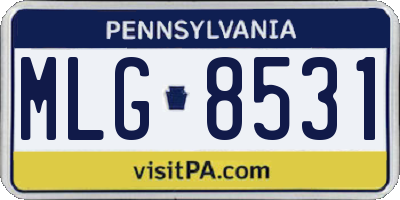 PA license plate MLG8531