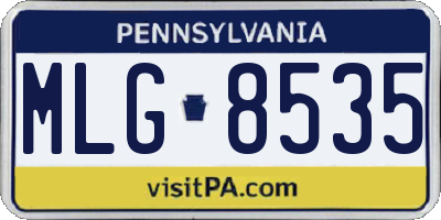 PA license plate MLG8535