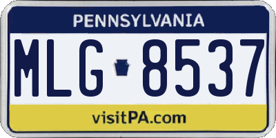 PA license plate MLG8537