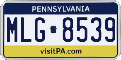 PA license plate MLG8539