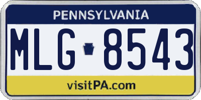 PA license plate MLG8543