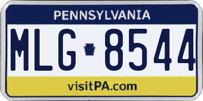 PA license plate MLG8544