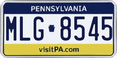 PA license plate MLG8545