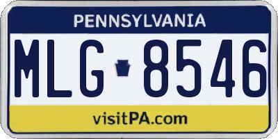 PA license plate MLG8546