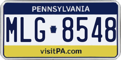 PA license plate MLG8548