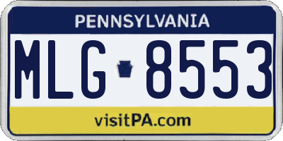 PA license plate MLG8553