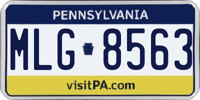 PA license plate MLG8563