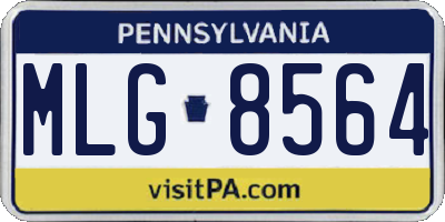 PA license plate MLG8564