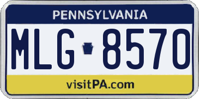 PA license plate MLG8570