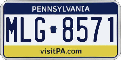 PA license plate MLG8571