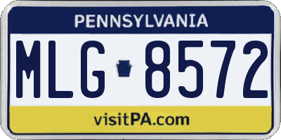 PA license plate MLG8572