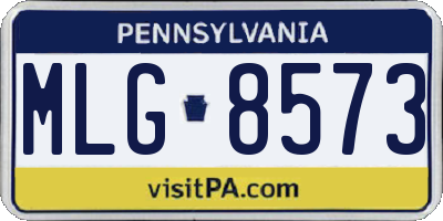PA license plate MLG8573