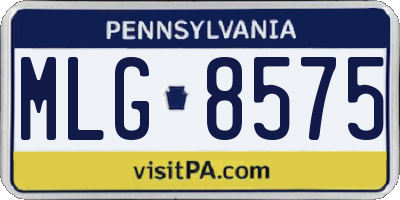 PA license plate MLG8575