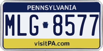 PA license plate MLG8577