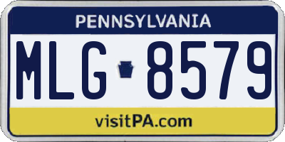 PA license plate MLG8579