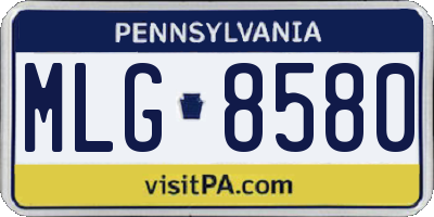 PA license plate MLG8580