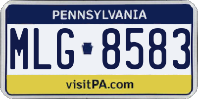 PA license plate MLG8583