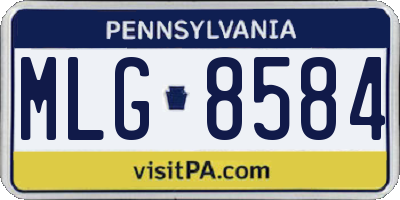PA license plate MLG8584