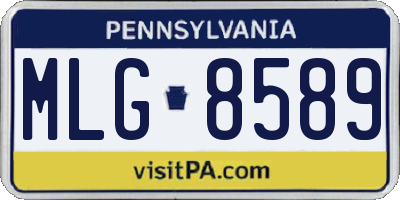 PA license plate MLG8589