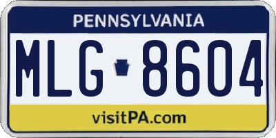PA license plate MLG8604