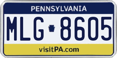 PA license plate MLG8605