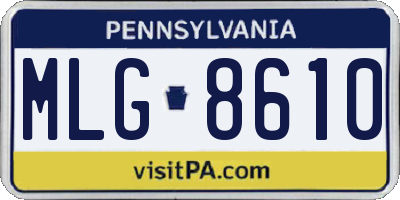 PA license plate MLG8610
