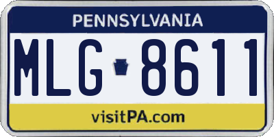 PA license plate MLG8611