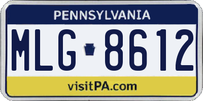 PA license plate MLG8612