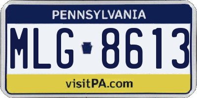 PA license plate MLG8613