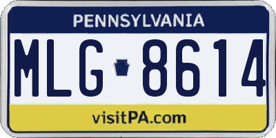 PA license plate MLG8614